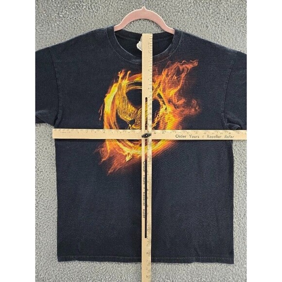 Vintage Y2K Hunger Games Shirt Mens Large Flaming Mockingjay Movie Promo Tee - Picture 6 of 6